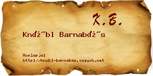 Knöbl Barnabás névjegykártya